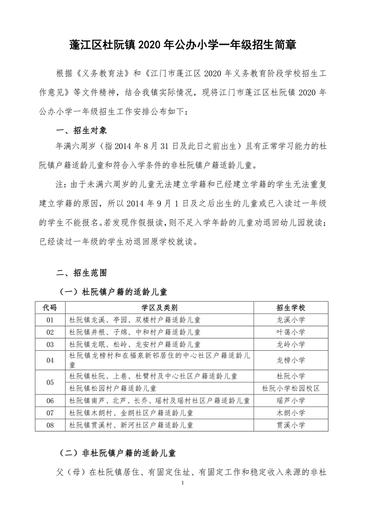 杜阮镇2020年秋季公办小学一年级招生简章0001.jpg