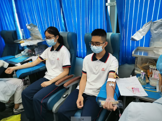 江门市棠下中学举行无偿献血活动以庆世界献血者日